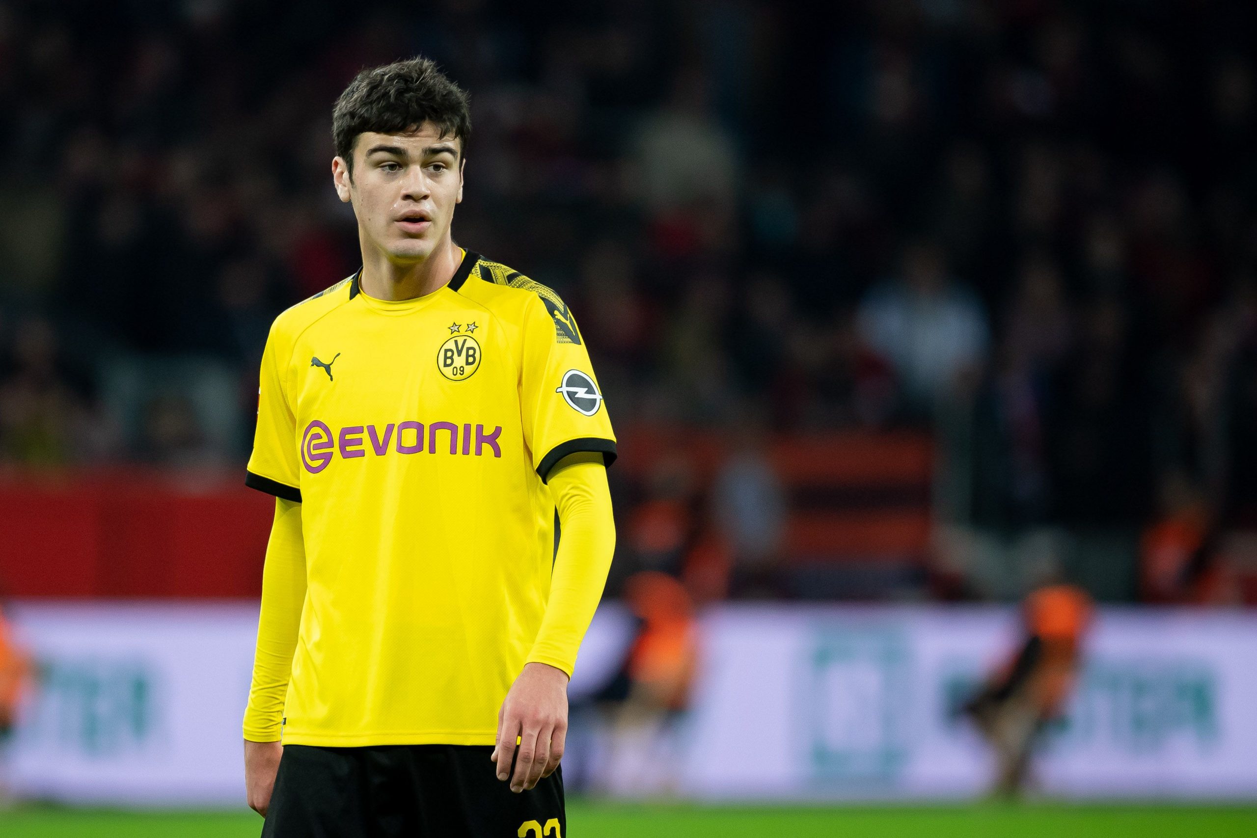 Giovanni Reyna of Borussia Dortmund U19 controls the ball during